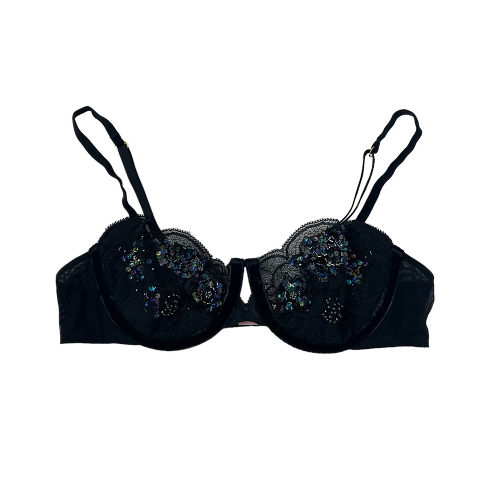 Victoria’s Secret Black Sequin Lace Bra